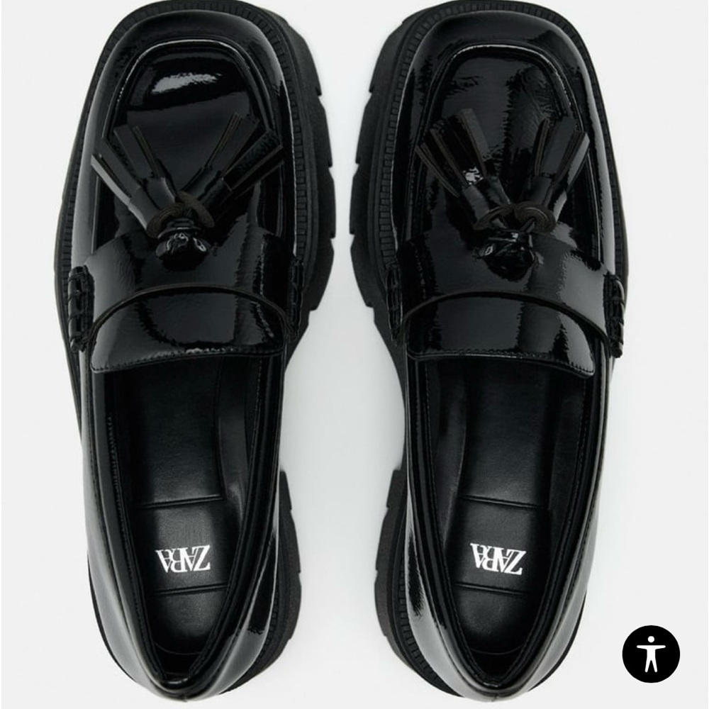 ZARA Lug Sole tassel loafers
